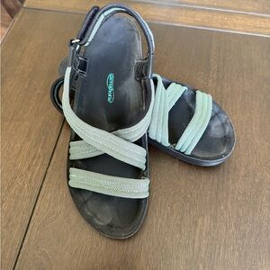 Black and Green Sandals